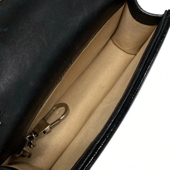 Auth GUCCI Duonisos,GG Pattern 476432 Black Velour Patent Leather - Shoulder Bag - Picture 13 of 16